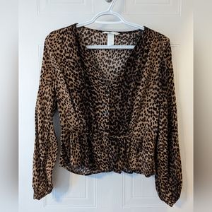 H&M cheetah blouse